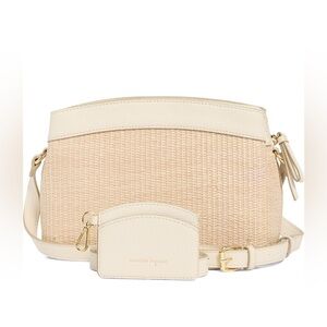Nanette Lepore Cream and Tan Crossbody Bag